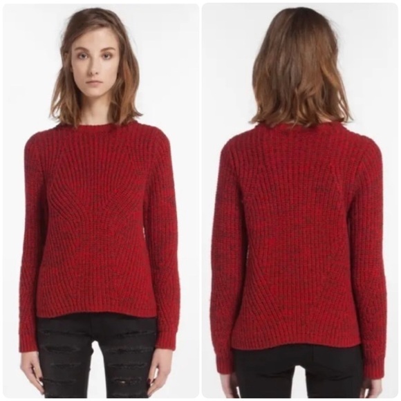 New! Maje Dublin Red Marled Rib Sweater ♥️ Small - Picture 1 of 5